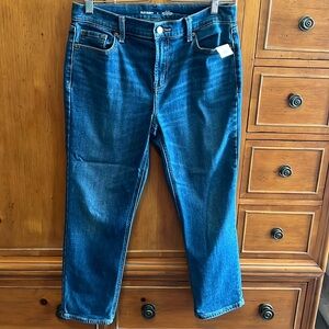 Old Navy boyfriend jeans BUILTIN WARM Sz 6 blue, GUC